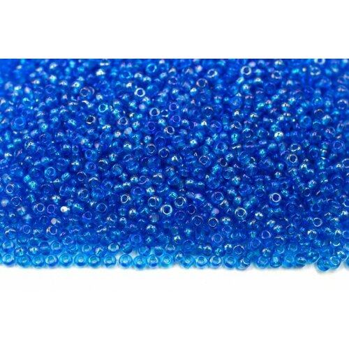 Бисер чешский PRECIOSA Граненый Шарлотта 11/0 61150 голубой прозрачный радужный, 10 грамм