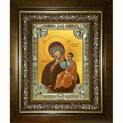 Икона Богородица Ватопедская, 18x24 см, со стразами, в деревянном киоте, арт вк-2904