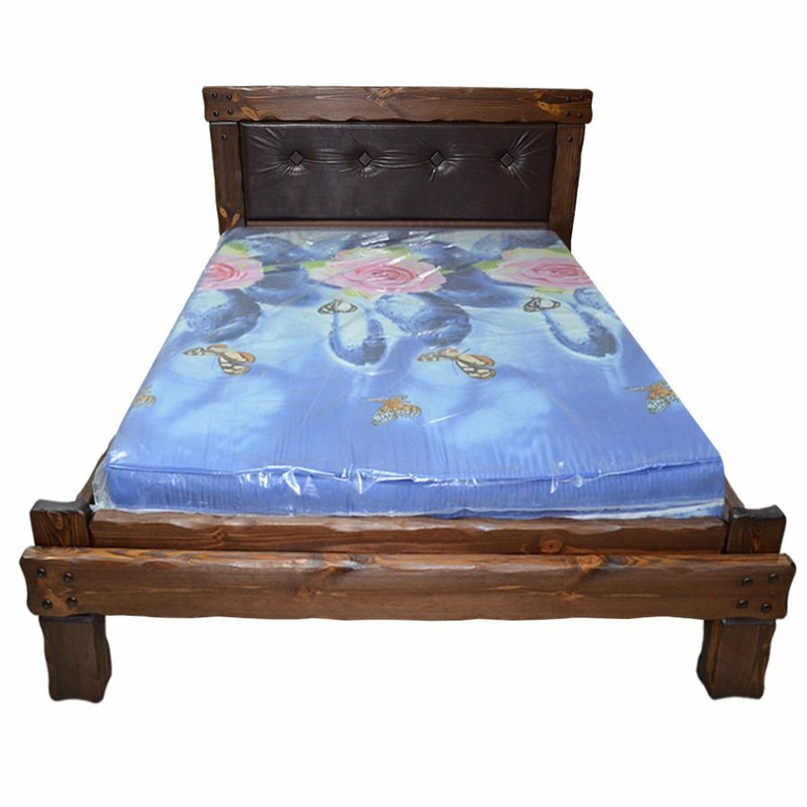 Кровать деревянная ммк-древ "Купец 2" мягкая спинка 120*200 светлый орех