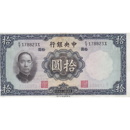 Китай 10 юаней 1936 г. (Вид 2)