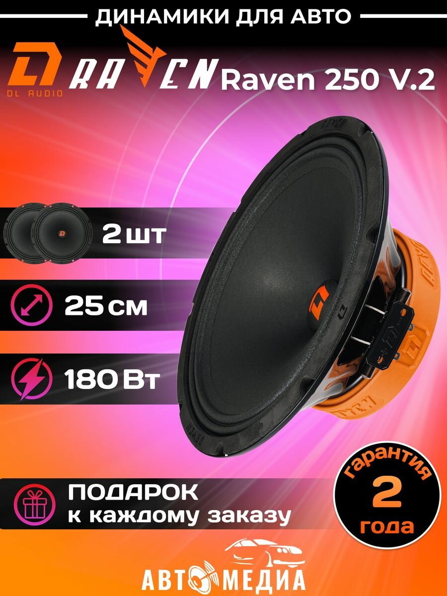 Колонки автомобильные DL Audio Raven 250 V.2 (цена за пару)