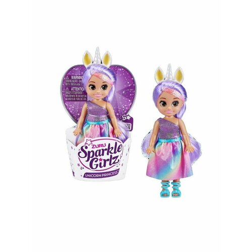Zuru. Sparkle Girlz Мини Кукла принцесса-единорог в фиолетовом наряде / 10094 фиолетовый
