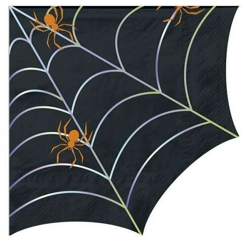 Салфетки бумажные формовые Хэллоуин Паутинка 33х33 см 12 штук 440₽