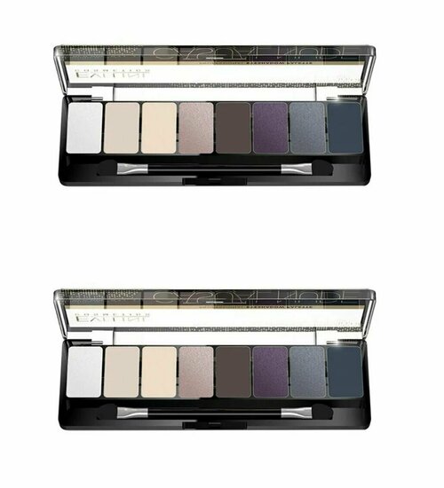 Eveline Cosmetics Палетка теней для век Professional Eyeshadow Palette 04-Casual Nude, 8 цветов, 2 штуки