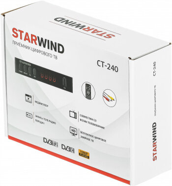 Ресивер DVB-T2 Starwind CT-240 черный — фото 13