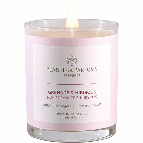 Свеча ароматическая 180 г Plantes et Parfums Гранат и гибискус