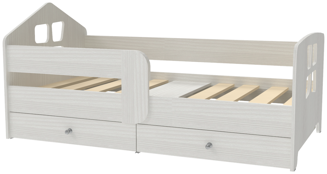 фото Кровать Домик Бабочка Белое Дерево