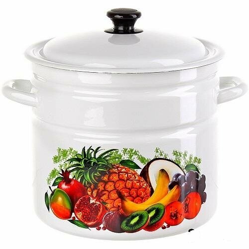 фото Кастрюля 10,0 л цил. борт Эквадор белый