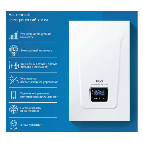 Настенный электрический котел Baxi Ampera Plus 14