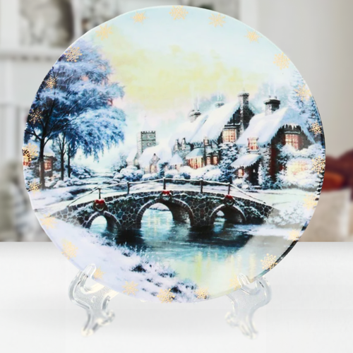 Тарелка декоративная Дулевский фарфор Зимний мостик 200 мм 1757₽