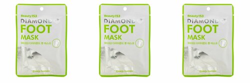 BeauuGreen Маска - носочки для ухода за кожей ног Питательная с коллагеном Diamond Foot Pack, 24 г, 3 уп