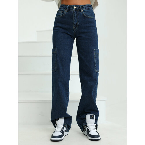 Джинсы карго CRACPOT, размер 25, синий джинсы карго cracpot размер 25 серый