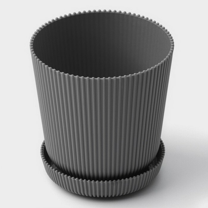 Горшок для цветов с поддоном 12х115 см цвет серый