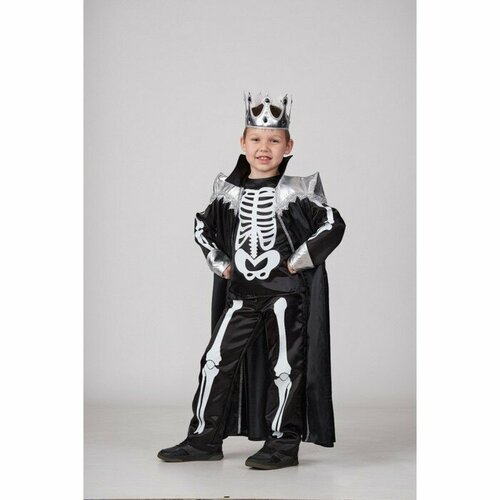Карнавальный костюм «Кощей Бессмертный», рост 1128 см, р. 64: сорочка, брюки, плащ, корона карнавальный костюм элит классик кощей