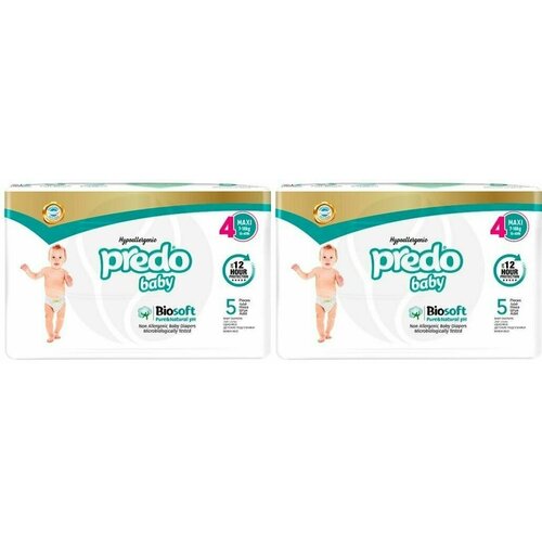 Predo Baby Подгузники детские, размер 4, 7-18 кг, 5 штук в упаковке, 2 упаковки