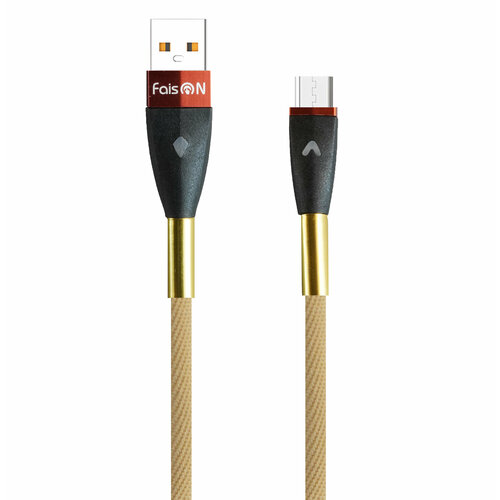 Кабель USB - микро USB FaisON K-37 Target, 1.0м, 2.0A, цвет: золотой