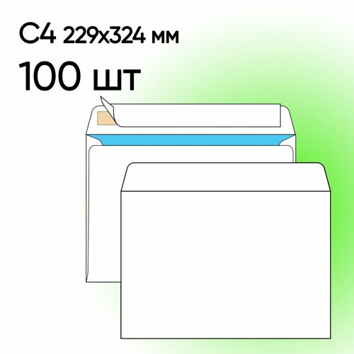 фото Конверт с4 белый 100 шт 229х324 мм стрип pack24