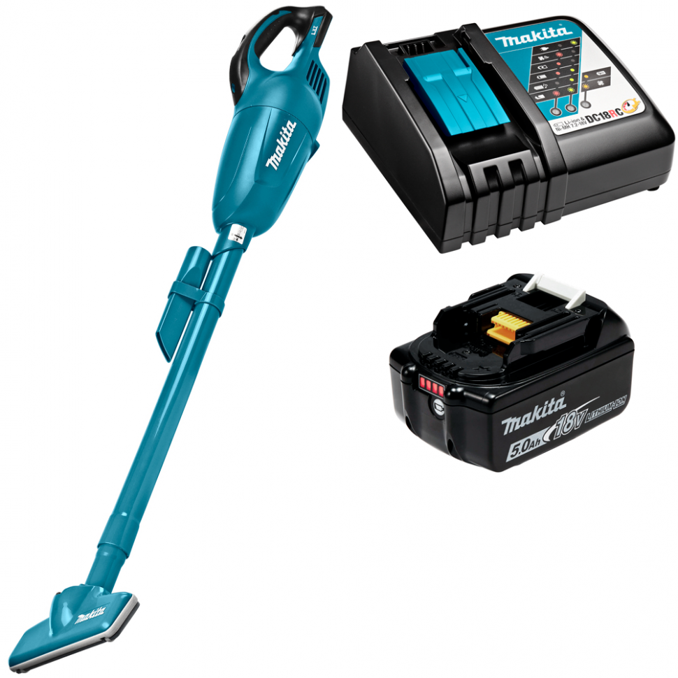 фото Аккумуляторный пылесос Makita DCL181FRT (18V, Li-Ion, 1х5Ач, з/у)