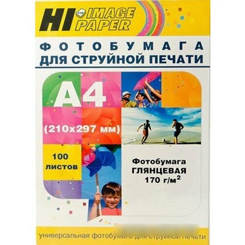 Бумага Hi-Black A21061 Фотобумага глянцевая односторонняя (Hi-image paper) A4, 170 г/м, 100 л. (H170-A4-100) (A21061)