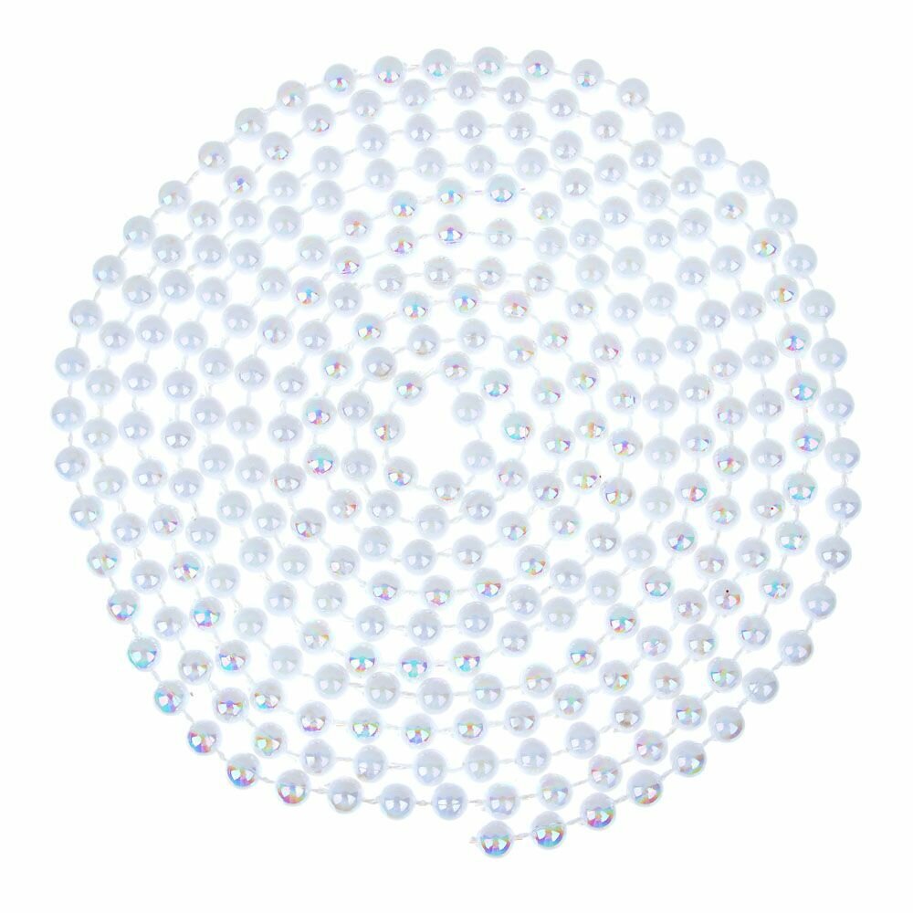 фото Сноу БУМ Бусы декоративные, 2,7м, d-7мм, пластик, белый перламутр