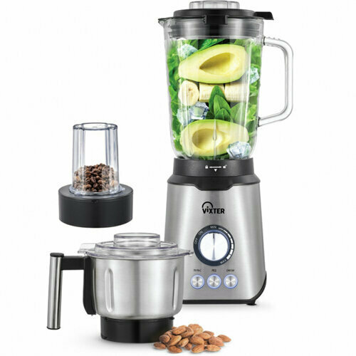 Блендер стационарный Vixter SBM-6025 1200Вт кувшин 2л стекло нержавеющая сталь измельчитель кофемолка 700400₽