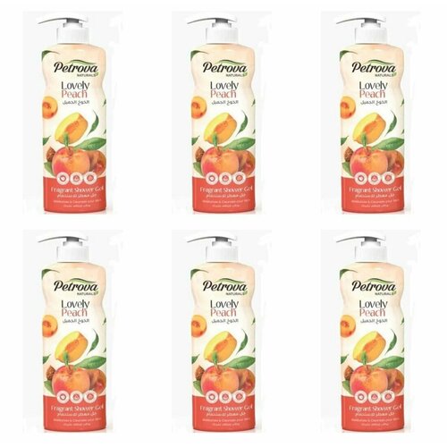 PETROVA Гель для душа с натуральным экстрактом фруктов и ягод LOVELY PEACH 400 ML. 6шт