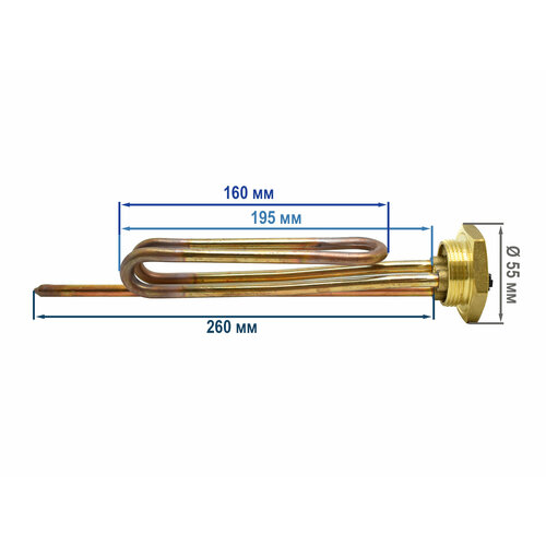 ТЭН для водонагревателя бойлера Thermowatt медь 2000W тэн для водонагревателя rct tw3 pa сo 2квт 2000 w под анод thermowatt 182251