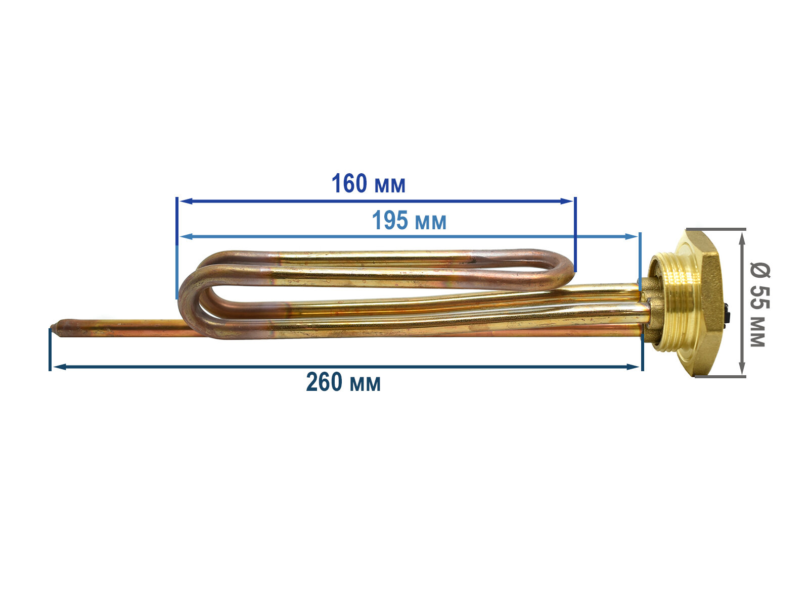 фото ТЭН для водонагревателя бойлера Thermowatt медь 2000W