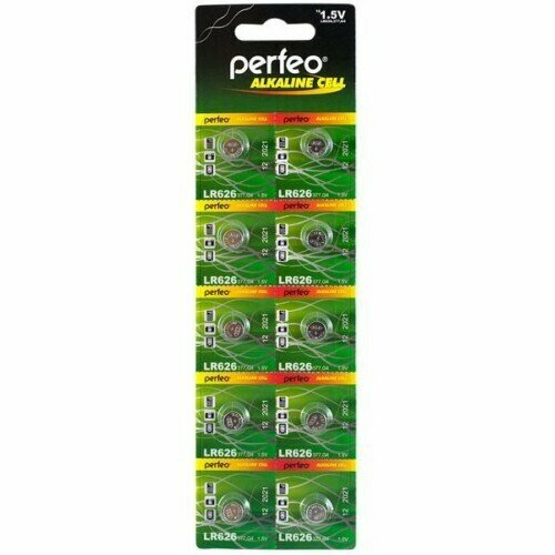 Батарейка таблетка Perfeo Alkaline Cell LR626, 30 штук батарейки perfeo lr754 ag5 393a alkaline cell алкалиновые таблеточные 10шт 1 5v