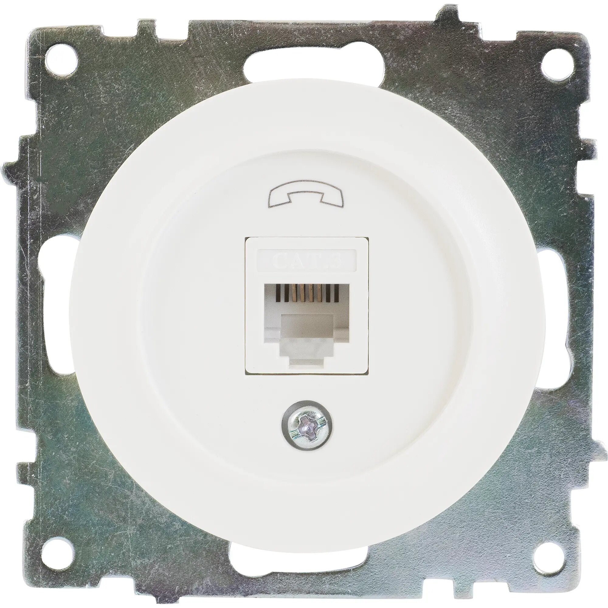 Телефонная розетка встраиваемая Onekey Florence RJ11 цвет белый