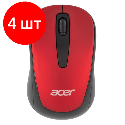 Комплект 4 штук Мышь компьютерная Acer OMR136 красный 1000dpiWLSUSB3кн ZL MCEEE01J 426100₽