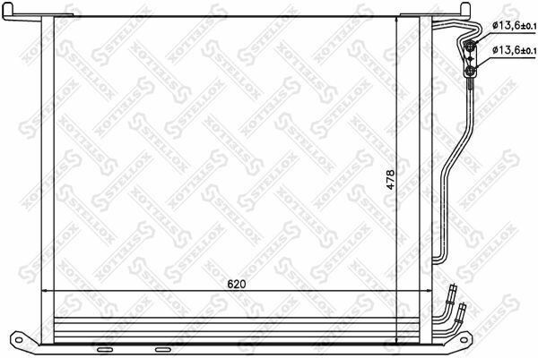 Радиатор кондиционер для MB W220 2.8-5.0 M112/M113 98 1045131SX STELLOX