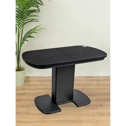 Стол обеденный, Элегант, раздвижной, со стеклом 110х69х142 ( в раскладе), высота 75