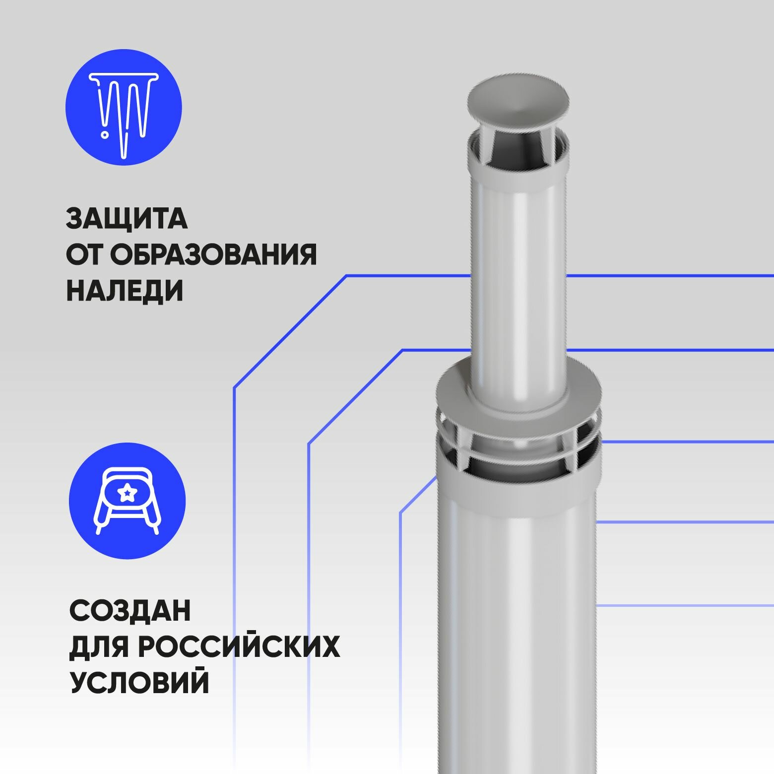 Комплекты Дымохода Комплект дымохода антилед 60/100-750мм рабоч. длина (Bosch, Navien S/C/E, Baxi ECO Nova/Classic, Federica Bugatti, Fondital и др.) в комплекте фланец