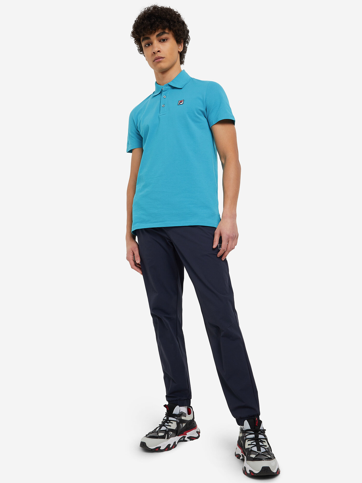 Поло Fila, размер 50, лазурный — фото 1