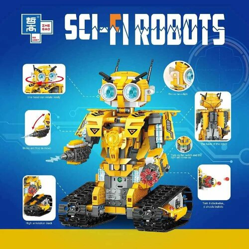 Конструктор Роботы Желтый Робот на радиоуправлении, 513 деталей конструктор жёлтый робот 513 деталей crazy daizy