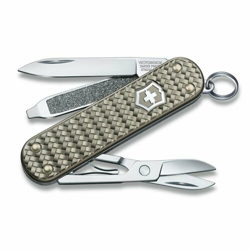 Ножбрелок VICTORINOX Classic SD Precious Alox Infinite Grey 58 мм 5 функций серый