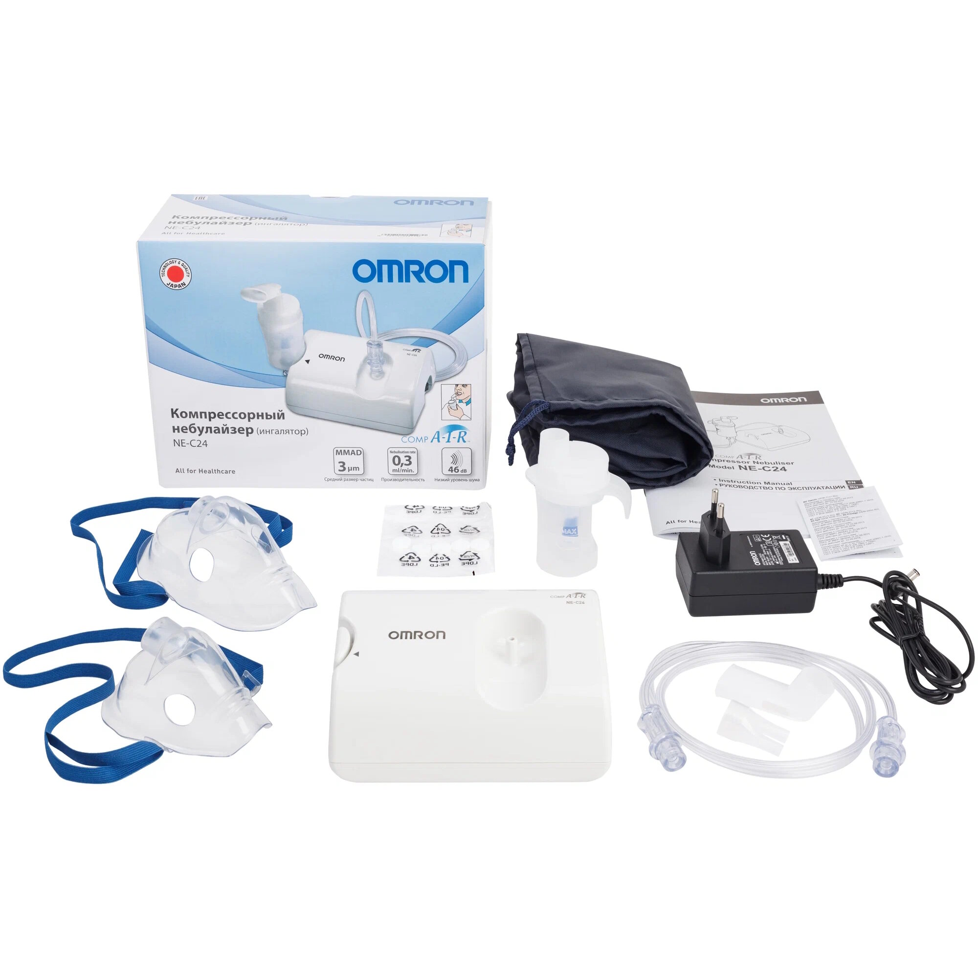 Компрессорный ингалятор (небулайзер) Omron Comp Air NE-C24, белый