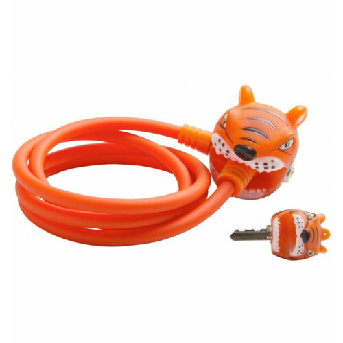 Замок на самокат - велосипед - Crazy Safety - Orange Tiger/тигр оранжевый