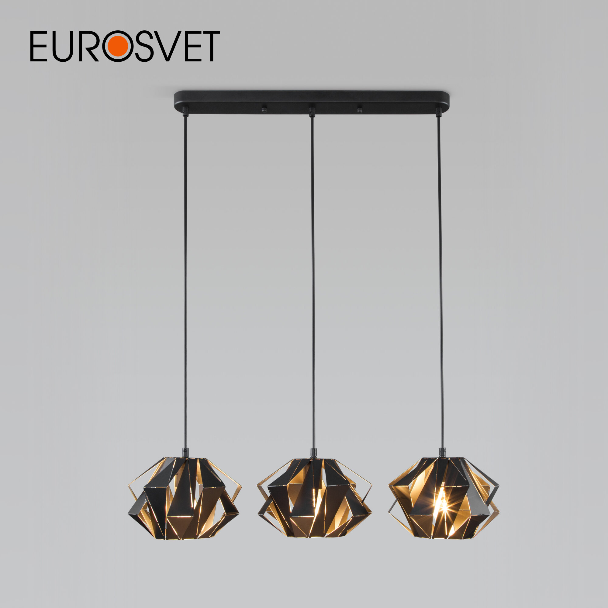 Подвесной светильник дизайнерский Eurosvet Moire 50137/3 черный, 3 плафона, IP20