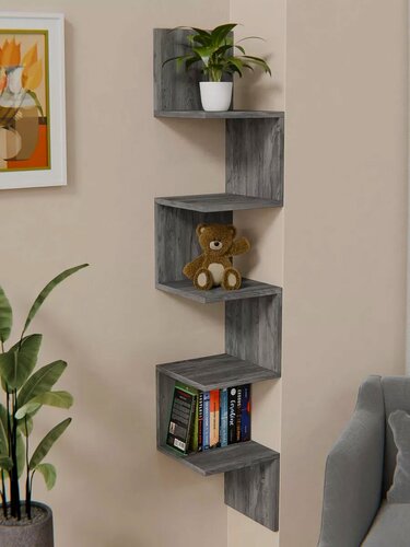 Изображение товара Полка настенная навесная для книг и цветов угловая