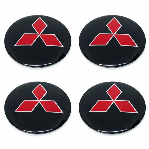 Наклейки на колпаки и диски Mitsubishi d56, комплект 4 шт