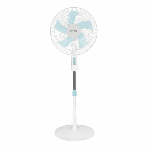 Вентилятор напольный LUMME LU-FN114A 5 лопастей безопасная решетка диаметр 40 см белыйголубой 369600₽
