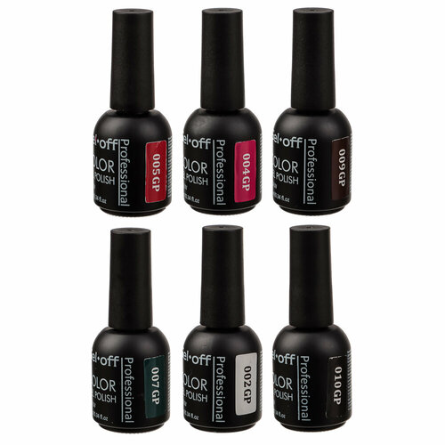 Гель-лак цветной для ногтей COLOR GEL POLISH 10 мл 6 цветов 6 штук 1678₽