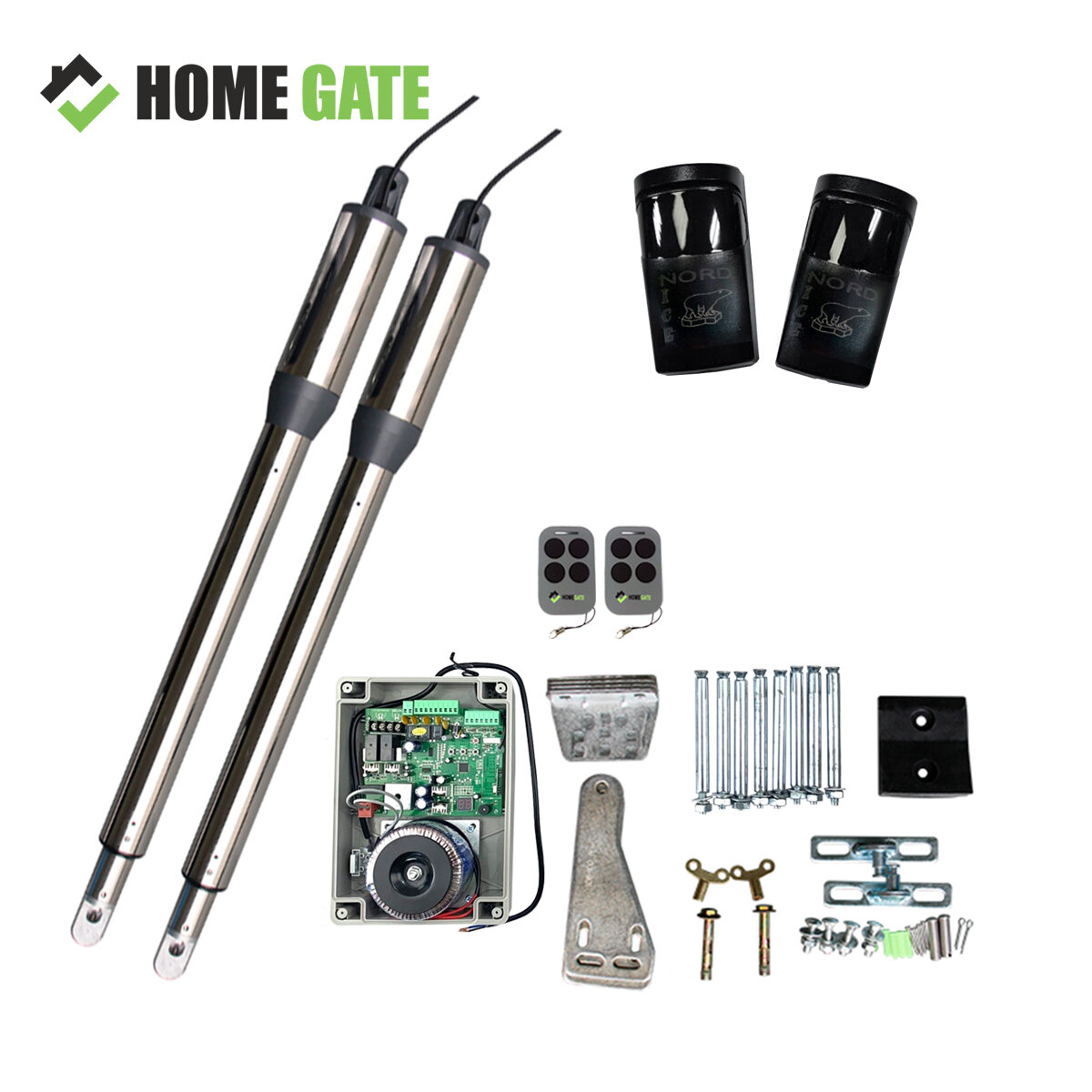 Привод для распашных ворот Home Gate 200DC + фотоэлементы. Автоматика для распашных ворот.