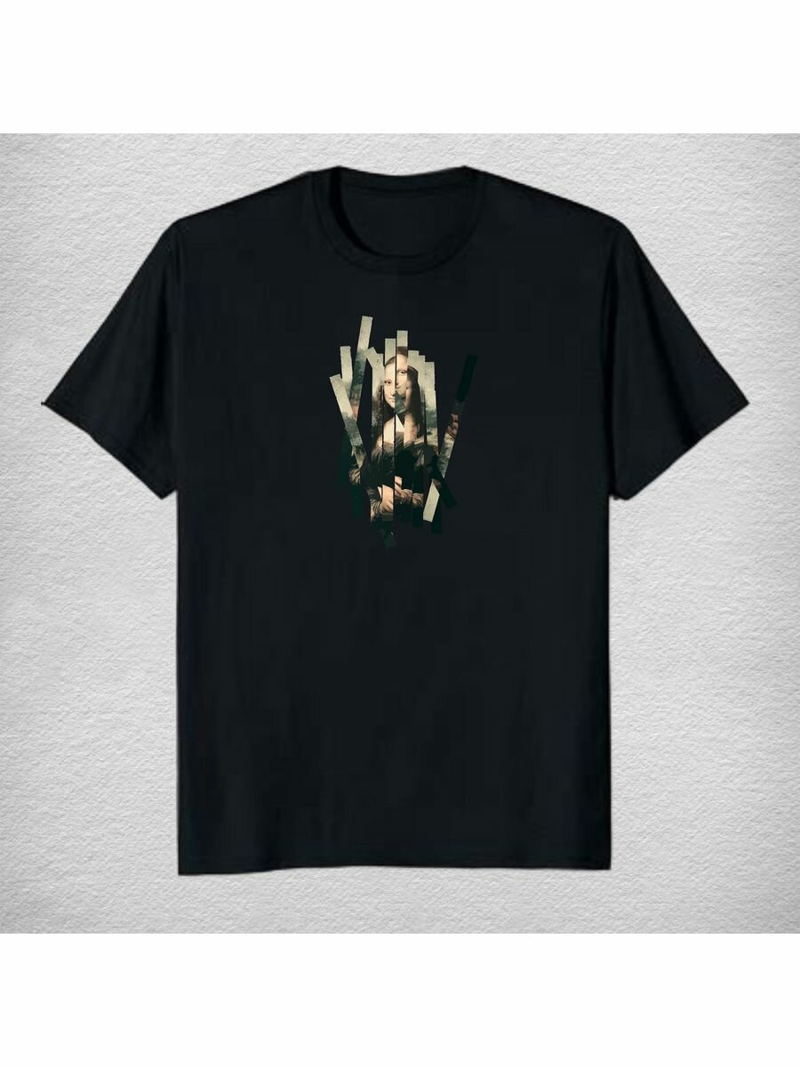 фото Футболка с принтом мона лиза живопись