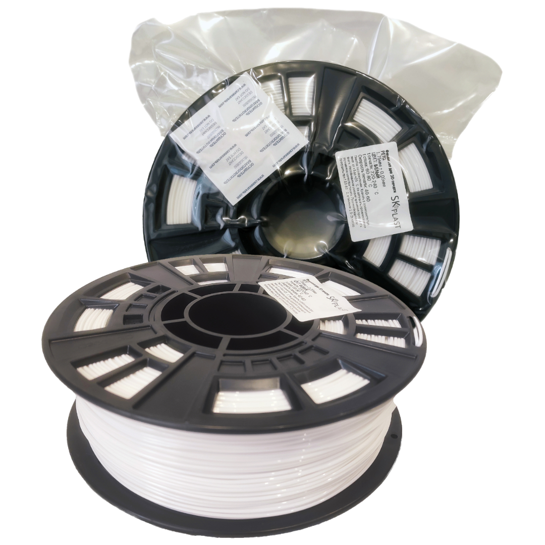 фото Пластик для 3D принтера, PETG, Белый, 1,75мм, 1кг