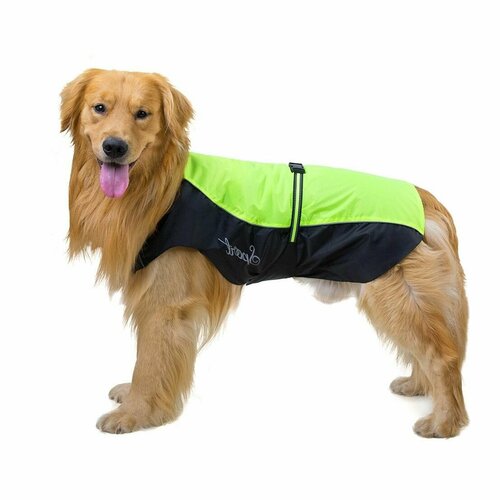 Плащ для собак непромокаемый. Размер 6XL. Спина 59-64 см. Талия 72-76 см. Зеленый. Дождевик-попона для собак средних и крупных пород