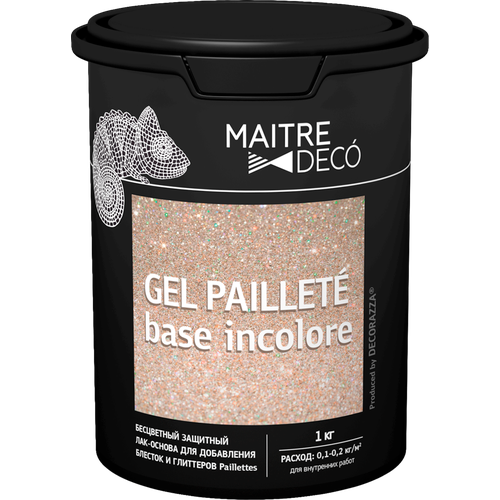 Лак-основа Maitre Deco Gel Paillete Base Incolore бесцветный 1 кг