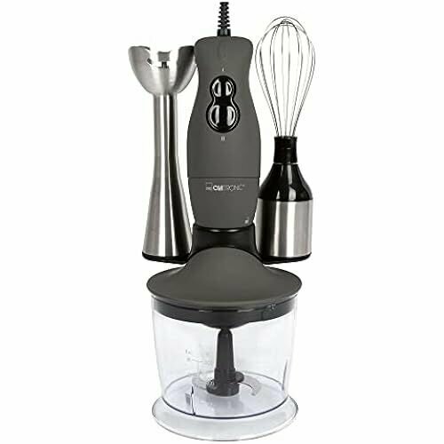 Электрический ручной блендер Clatronic SMS 3777 венчик мультиизмельчитель набор 3 в 1 для смешивания измельчения взбивания овощей сливок орехов 400 Вт в комплекте аксессуары нержавеющая стальтитан 1249400₽